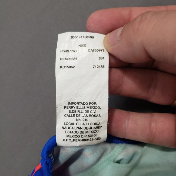 Women's Nike Tankini Top Racerback Swim Tank Blue/Coral, Small - Picture 2 of 2